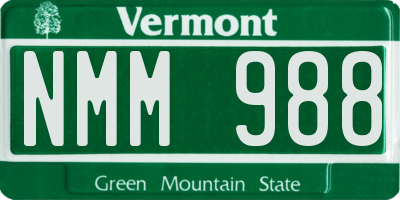 VT license plate NMM988