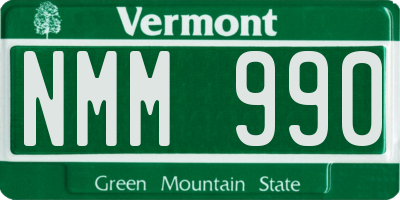 VT license plate NMM990
