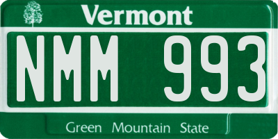 VT license plate NMM993