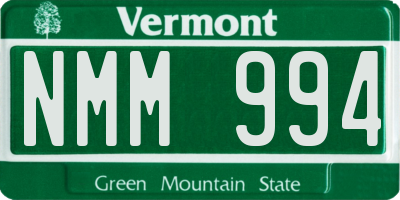 VT license plate NMM994