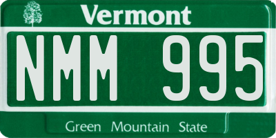 VT license plate NMM995