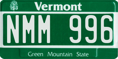 VT license plate NMM996