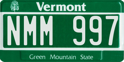 VT license plate NMM997