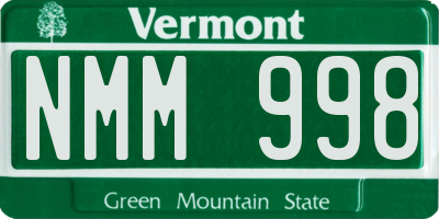VT license plate NMM998