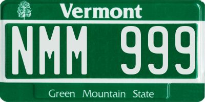 VT license plate NMM999