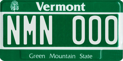 VT license plate NMN000