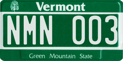 VT license plate NMN003