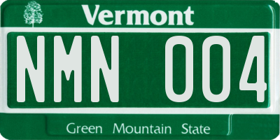 VT license plate NMN004