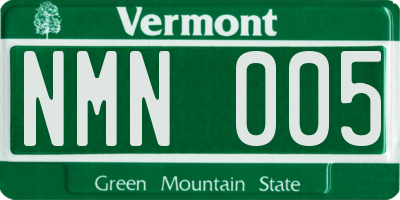 VT license plate NMN005