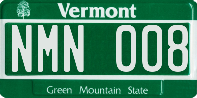 VT license plate NMN008