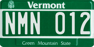 VT license plate NMN012