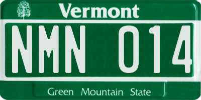 VT license plate NMN014