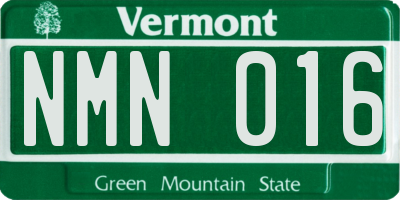 VT license plate NMN016