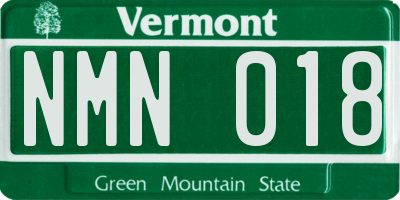 VT license plate NMN018