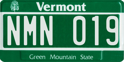 VT license plate NMN019