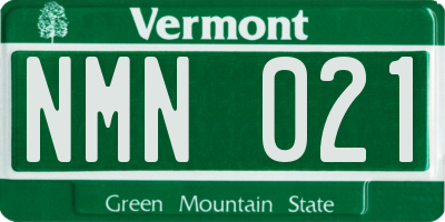 VT license plate NMN021