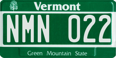 VT license plate NMN022