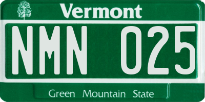 VT license plate NMN025