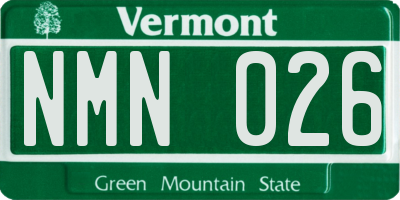 VT license plate NMN026