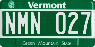 VT license plate NMN027