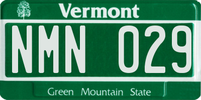 VT license plate NMN029