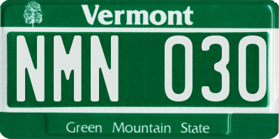 VT license plate NMN030