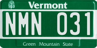 VT license plate NMN031