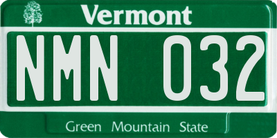 VT license plate NMN032