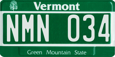 VT license plate NMN034
