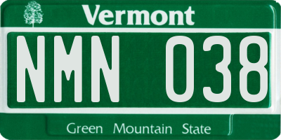 VT license plate NMN038