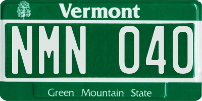 VT license plate NMN040