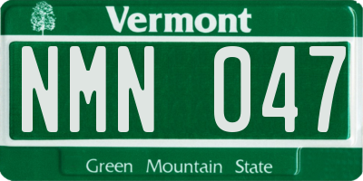 VT license plate NMN047