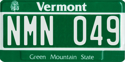 VT license plate NMN049