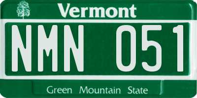 VT license plate NMN051