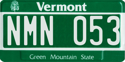 VT license plate NMN053