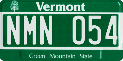 VT license plate NMN054