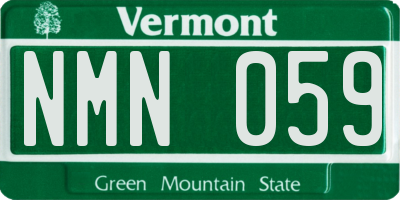 VT license plate NMN059