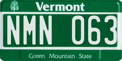 VT license plate NMN063