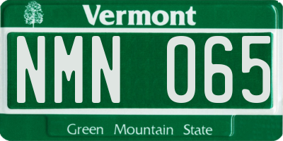 VT license plate NMN065