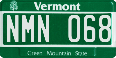 VT license plate NMN068