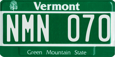 VT license plate NMN070