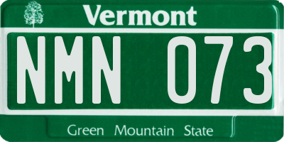 VT license plate NMN073