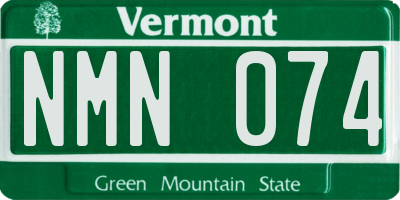 VT license plate NMN074