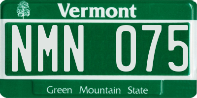 VT license plate NMN075