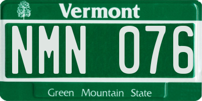 VT license plate NMN076