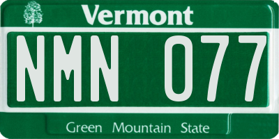 VT license plate NMN077