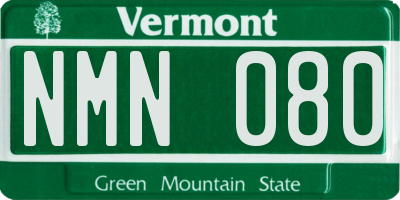 VT license plate NMN080