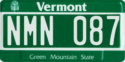 VT license plate NMN087