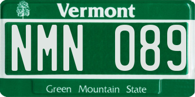 VT license plate NMN089