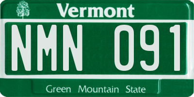 VT license plate NMN091